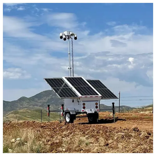 360 Grad wartungsfreier 4G Network Mobile Solar Monitoring Tower