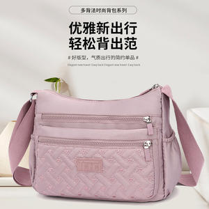 Mxm Sac à bandoulière pour femme, bleu, résistant à l'eau, rangement multi-couches, fermeture à glissière, sac de banlieue carré horizontal - Product Image 2