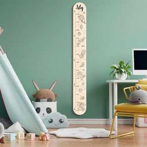 Tableau de mesure de hauteur personnalisé pour enfants 2025 – Règle murale en bois pour la croissance, idéal pour la décoration de chambre et de salle de jeux - Product Image 1