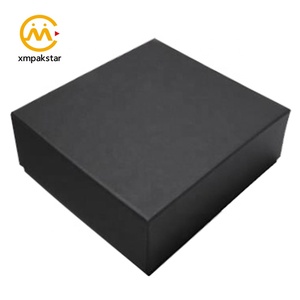 Kemasan kotak hadiah <span class=keywords><strong>2</strong></span> kaca anggur Tunggal kertas hitam kaku persegi logo kustom Premium dengan sisipan busa - Product Image 2