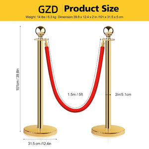 เสารอคิวทำจากโลหะทำจากสแตนเลสมีเสาควบคุมเสาเชือกแบบตั้ง - Product Image 2