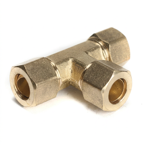 Conectores en T de Latón de Alta Calidad, Mecanizados por CNC, Lisos, de 1/8", 1/4", 3/8", 1/2", 6mm, 8mm, 10mm, 12mm, con Doble Férula, para Compresión Hidráulica - Product Image 5