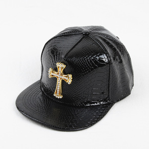 Gorra Snapback de Cuero PU con Diseño de Cocodrilo y Pedrería, Unisex, Estilo Casual - Product Image 3