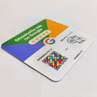 Tablero de pegatinas de mesa acrílica RFID NFC 13,56 MHz para menú de restaurante de Hotel Facebook Google Comment Card QR Code Social