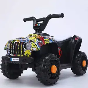 רכב חדש מיני-ארבעה חשמלי לרכב על צעצועי מכוניות חוף אופנוע מושב עור עם שלט רחוק עבור גיל פעוט