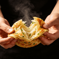 Pancakes aux Oignons Verts Surgelés OEM ODM Marque Privée, Non Décongelables, Croustillants, Vente en Gros, Approvisionnement Direct Usine