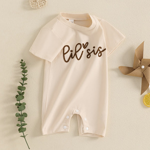 Nouvelle Collection – Combinaison en Coton à Col Rond pour Bébé, Motif Lettres <span class=keywords><strong>LIL</strong></span> Sis, Marque Privée, pour Nouveau-né, Nourrisson et Tout-petit - Product Image 3