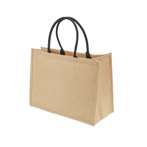 Sac de courses en jute robuste, tissage extra épais, fond renforcé pour le transport de produits en vrac ou d'articles lourds, indispensable - Product Image 1