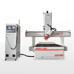 Customize ATC 4 Axis Wood Cnc Router A8-1325-L12 With Swing Head And Positioning Cylinder For Woodworking
