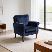 Fauteuils d'appoint durables de style Mid-Century avec dossier solide et revêtement en tissu, pour salon, chambre à coucher, coin lecture, meubles de maison