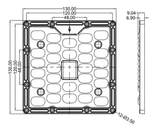 Lensa Lampu Jalan Led 50W Plastik, Lensa Optik Daya Tinggi Smd 5050