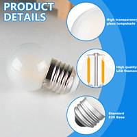Haute luminosité 1W G40 E26 E2 gommage givré blanc chaud 2700K LED ampoule à filament Source de lumière SMD pour magasin maison entrepôt