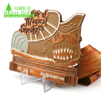 Médailles et plaques de trophées en émail doux Médaille d'aigle en métal nickelé personnalisé avec logo en relief
