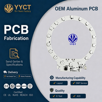 Circuit imprimé en aluminium personnalisé MCPCB pour projecteur LED, haute conductivité thermique, 94V-0 UL FR4, fabrication OEM, solution tout-en-un
