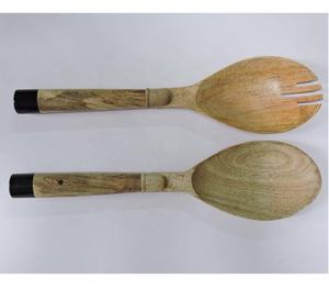 Juego de cuchara de madera para servidor de ensaladas, juego de cubiertos de lujo, servicio de ensaladas, de resina blanca, diseño hecho a mano - Product Image 4