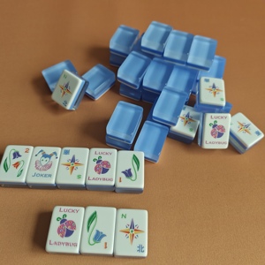 <span class=keywords><strong>Jeu</strong></span> de Mahjong américain en acrylique GSH de 160 pièces pour 4 joueurs - Ensemble de divertissement à domicile écologique, durable et portable - Product Image 3