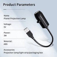 1 Pack Lampe de Plafond de Voiture USB à Projection Planétaire 360° °   Projecteur rotatif multicolore pour chambre et voiture, prise USB 5V