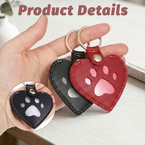 Cute Heart Pu Leather Hair Keepsake Keychain Dog Cat Fur Storage Keyring Pet Lover <b>Memorial</b> <b>Gift</b> Bag Purse Charms Decor - Product Image 3