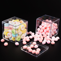 Boîtes d'affichage de cube carré PS en plastique Offre Spéciale boîte-cadeau conteneurs de cube avec couvercle conteneur de stockage de bonbons