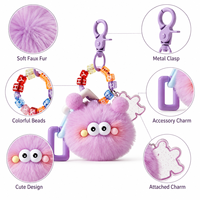 Porte-clés Pompon Moelleux en Fausse Fourrure, Breloque Mignonne pour Clés de Voiture ou Sac, Couleur Personnalisée OEM