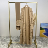 Dernière Collection Abaya de Mode Musulmane avec Foulard Ensemble 2 Pièces Vente en Gros Abaya Égyptienne Dubaï Vêtements pour Femmes Modèles de Luxe #2002