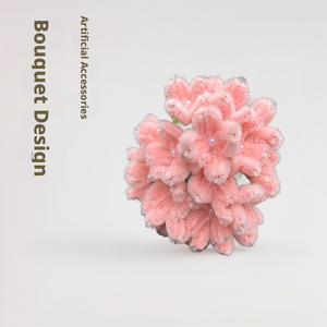 Bouquet d'hortensias en tiges finies, fleurs artificielles en perles duveteuses faites à la main, pour la maison, mariage, bricolage, décoration de vase, vente en gros - Product Image 3