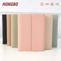 Hongbo superventas al por mayor resistente en relieve Litchi cuero A6 carpeta presupuesto planificador organizador como Navidad/escuela/regalos de oficina