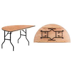 <span class=keywords><strong>Table</strong></span> pliante <span class=keywords><strong>en</strong></span> <span class=keywords><strong>bois</strong></span> demi-<span class=keywords><strong>ronde</strong></span> durable bon marché Offres Spéciales pour les banquets d'hôtel - Product Image 1