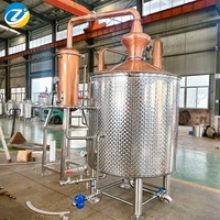 Alambic à liqueur de 1000 L, équipement de distillation d'alcool, distillerie de brandy, alambic en cuivre, machine d'extraction d'huiles essentielles