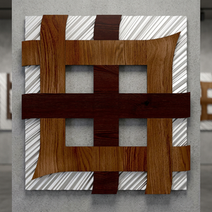 กระเบื้องปูพื้นเซรามิกขนาด 300x300 มม. ลายไม้แบบ Wood Book Match ผิวด้าน สไตล์ Rustic สำหรับห้องนั่งเล่น - Product Image 4