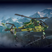 Moule roi 24052 militaire Explore Ration hélicoptère 284pcs petites particules assembler bloc de construction ensemble jouet en plastique pour enfants cadeau