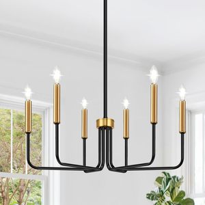 TSINYE <span class=keywords><strong>Lustre</strong></span> antique à 6 lumières, style bougie, style empire, grande branche classique, suspension en <span class=keywords><strong>fer</strong></span> forgé pour salle à manger et salon - Product Image 1