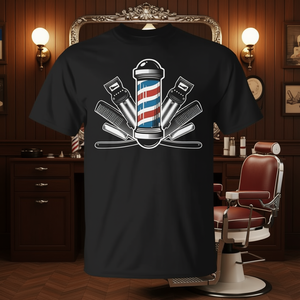 T-shirt vintage pour barbier avec motif de poteau de barbier - Product Image 3