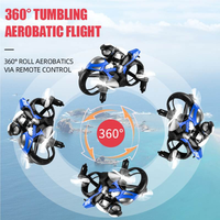 2.4Ghz Rc Moto Volante Mini 4 Axies Terre Et Air Amphibie 2 En 1 Télécommande Moto Jouet Pour Enfants