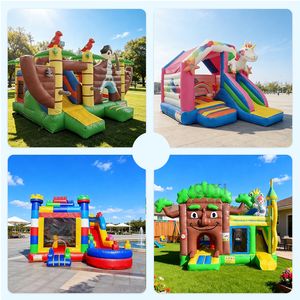 Château gonflable commercial à prix abordable pour l'extérieur avec toboggan intégré - Product Image 6