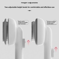 Brosse de toilettage portable personnalisée en acier inoxydable et ABS pour chats et chiens - Élimination des poils et des sous-poils, respectueuse de la peau