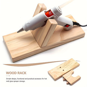 Support en bois pour pistolet à colle chaude, pour outils de bricolage, avec base et cadre - Product Image 5