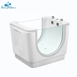 China Supplier's Modern Freestanding Hydrotherapy Acrylic Whirlpool Bath Tub New Baby Massage Feature with Drainer Accessory