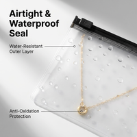 Pochette coulissante en PVC dépoli avec logo personnalisé, sac à fermeture éclair anti-oxydation pour bijoux, emballage mat translucide, sac de rangement cadeau pour collier