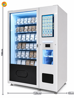 Distributeur automatique de snacks commercial 6 étages 66 compartiments Porte vitrée intégrale Prêt pour paiement par carte et QR pour Salle de sport Hôtel Centre commercial