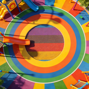 Granulés EPDM colorés pour allées de parcs à thème, sûrs, non toxiques, durables, matériau de surface pour terrains extérieurs d'attractions touristiques - Product Image 1