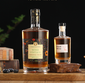 Offre Spéciale 100ml 500ml 750ml Whisky Bouteille de vin bouteille transparent givré rouge vin d'alcool <span class=keywords><strong>vodka</strong></span> épaissie bouteille en verre - Product Image 4