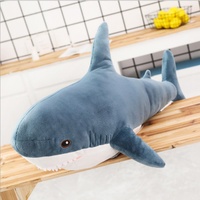 Peluche Requin LINK BRAND, Super Douce, Remplissage Coton PP, Animal en Peluche Multicolore, Plusieurs Tailles, Unisexe, Certifiée CE, Cadeau d'Anniversaire