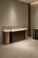 Vitrine de présentation de bijoux en aluminium sur mesure avec verre trempé et éclairage LED pour les magasins de détail, les salles d'exposition et les centres commerciaux
