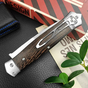 Coltello Pieghevole HL in Acciaio Inox, Strumento Multifunzionale EDC con Manico in Wenge per Campeggio, Emergenze e Alpinismo - Product Image 4