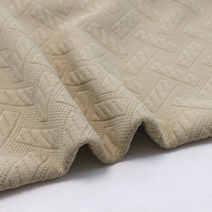 <strong>Rectangular</strong> Grid Interwoven Knitted Jacquard Fabric with Cotton Filling, 300g <strong>Polyester</strong> Elastic, Thick and Warm Hoodie Fabric - Product Image 4