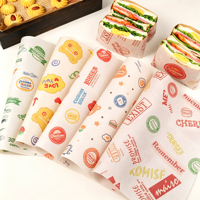 Papier sulfurisé alimentaire de qualité supérieure, enduit de PE, résistant à la graisse, pour emballage de sandwichs, burgers, biscuits, pain, cadeaux, avec logo personnalisé, fabriqué en Chine.