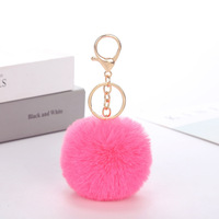Vente en gros directe usine : Pendentif porte-clés boule de fourrure de lapin imitation style Asie du Sud-Est, ornement de bagage, accessoires de bijouterie