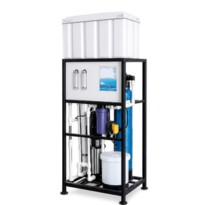 Máquina de tratamiento de agua por ósmosis inversa montada sobre plataforma, planta de ósmosis inversa de 250 L por hora con tanque, sistema de purificación industrial, máquina de ósmosis inversa. - Product Image 1