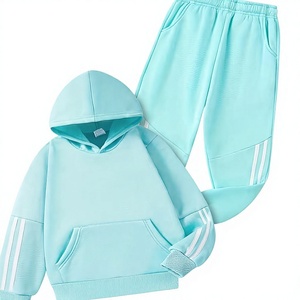 Mint Green Women's Fleece Hoodie Jogger Set Solid Color Two-Piece Tracksuit Casual for Outfit Breathable Eco-Friendly Winter - Product Image 1